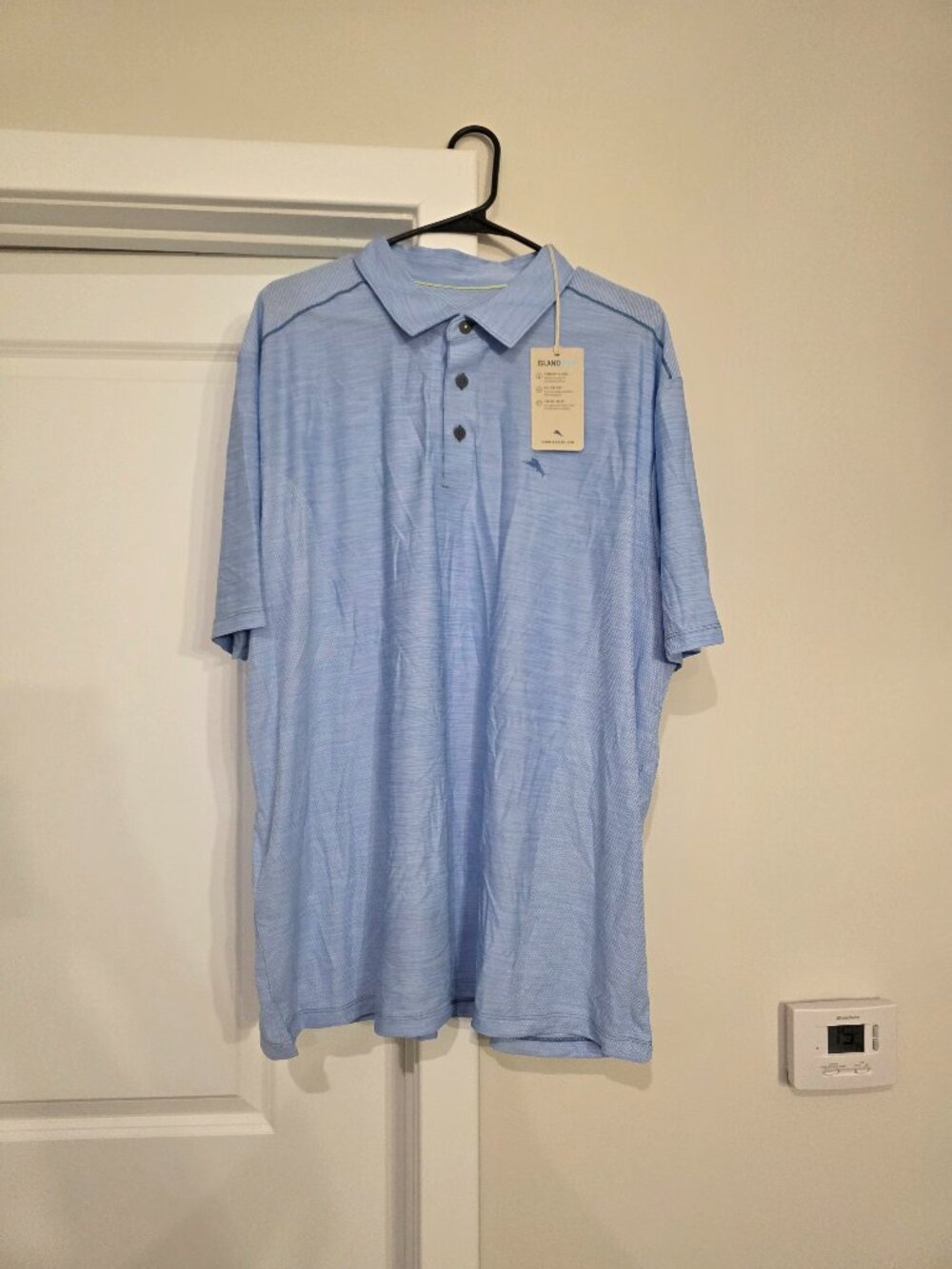 NWT Tommy Bahama Island Zone Performance Polo Light Blue Men's XXL / TTG